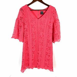 Gabby Skye Coral Lace Shift Dress